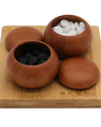 BAMBOO GO SET | Board (9x9 grid) | 2 Bowls | Ceramic Single-Convex Stones