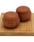 BAMBOO GO SET | Board (9x9 grid) | 2 Bowls | Ceramic Single-Convex Stones