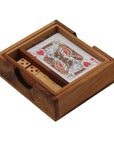 CARD Box | 11 cm | 1 Pack of Cards | 5 Wooden Dice