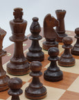 TIMELESS (Polish knight) | Chinese Cherry Pieces, 90mm King | Mahogany & Maple chess board | 55mm Squares
