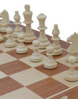 TIMELESS (Polish knight) | Chinese Cherry Pieces, 90mm King | Mahogany & Maple chess board | 55mm Squares