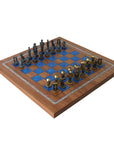 CYCLADIC ART | Solid Brass Chess Pieces | 85mm | Kiaat Solid Wood Chess Board | 44mm Squares