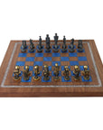 CYCLADIC ART | Solid Brass Chess Pieces | 85mm | Kiaat Solid Wood Chess Board | 44mm Squares