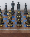 CYCLADIC ART | Solid Brass Chess Pieces | 85mm | Kiaat Solid Wood Chess Board | 44mm Squares