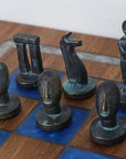 CYCLADIC ART | Solid Brass Chess Pieces | 85mm | Kiaat Solid Wood Chess Board | 44mm Squares