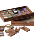 DOMINOES with Geometric Shapes | Monkeypod Wood | incl Box