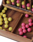 FOUR IN A ROW 2D | 17cm | Wood | Yellow & Pink Balls