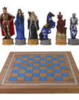 KING ARTHUR | Resin Chess Pieces | 84mm King | Kiaat Solid Wood Chess Board | 44mm Squares