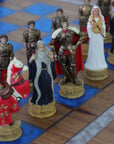 KING ARTHUR | Resin Chess Pieces | 84mm King | Kiaat Solid Wood Chess Board | 44mm Squares