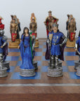 KING ARTHUR | Resin Chess Pieces | 84mm King | Kiaat Solid Wood Chess Board | 44mm Squares