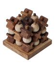 Noughts & Crosses | 10cm | 3D | Solid Wood