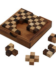 PENTOMINO CHESS BOARD | 14 cm | Solid Wood | 13 Pieces