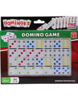 Plastic Domino Set | White with Coloured Dots | 28-Piece