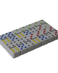 Plastic Domino Set | White with Coloured Dots | 28-Piece