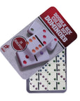 Plastic Domino Set with Tin | White with Coloured Dots | 28-Piece