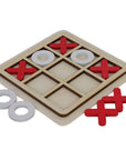 Plywood Noughts & Crosses | Red & White | 14cm