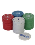 Poker Chips Set | 100 Chips & Dealer Button