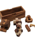 PUZZLE SET of 3 | Diamond Puzzle, Notched Stick, Snake Cube
