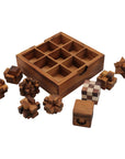 PUZZLE SET of 9 | Star Puzzle, Snake Cube, Notched Stick, Cube, Pigpen, Anax, Three, Strick, Demon Cube
