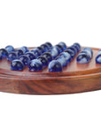 Solid Black Wood Solitaire Game | Glass Marbles