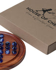 Solid Black Wood Solitaire Game | Glass Marbles