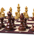 Wood Grain Mousepad Chess Set | Triple Weighted Plastic Chess Pieces