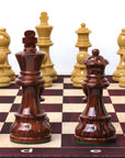 Wood Grain Mousepad Chess Set | Triple Weighted Plastic Chess Pieces