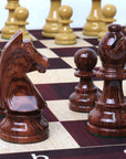 Wood Grain Mousepad Chess Set | Triple Weighted Plastic Chess Pieces