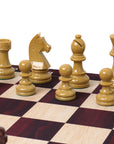 Wood Grain Mousepad Chess Set | Triple Weighted Plastic Chess Pieces