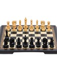 LENINGRAD Wooden Chess Set with Black & Mother of Pearl Beech Board | 50mm