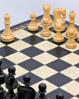 LENINGRAD Wooden Chess Set with Black & Mother of Pearl Beech Board | 50mm