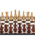 MUGHAL AFTAB Wooden Chess Set with Glossy Walnut Chess Board | 37mm Squares