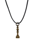 NECKLACE | Chess Themed | Black Faux Leather Cord