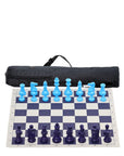 Blue Vinyl Roll-Up Tournament Set | 50 mm Squares