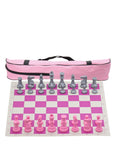 Pink Vinyl Roll-Up Tournament Set | 50 mm Squares