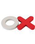 NOUGHTS & CROSSES | 15 cm | Plywood | Red & White
