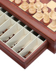 POLISH KNIGHT Chess Set with Maple Mahogany Board with Drawers | 45mm Squares