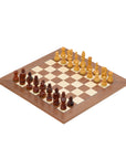 RUSSIAN KNIGHT Acacia Pieces, 85 mm King | Walnut & Maple Board, 45 mm Squares