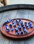 Solid Black Wood Solitaire Game | Glass Marbles