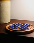 Solid Black Wood Solitaire Game | Glass Marbles