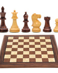 STALLION KNIGHT Wooden Chess Set with Walnut & Mother of Pearl Board | 40mm Squares