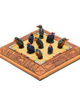 African Bird Noughts & Crosses resin game set with hand-painted birds Kingfisher & Guineafowl combination