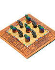 African Bird Noughts & Crosses resin game set with hand-painted birds Kingfisher & Loerie combination