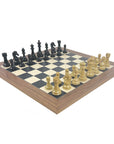 Traditional black & wood-like finish pieces & black Walnut board | xx large