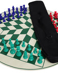 three-player chess set (green board)