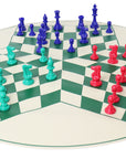 three-player chess set (green board)