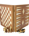 3-IN-1 COMBO GAMES | 41cm | Chess, Backgammon, Checkers | CLASSIC | Handmade Walnut Replica Wooden Case | STP36E