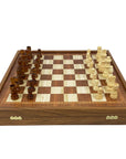 3-IN-1 COMBO GAMES | 41cm | Chess, Backgammon, Checkers | CLASSIC | Handmade Walnut Replica Wooden Case | STP36E