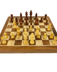 3-in-1 FOLDING TRAVEL SET | Acacia & Boxwood | Chess, Checkers & Backgammon | 30cm | 12"