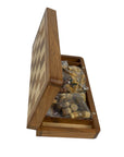 3-in-1 FOLDING TRAVEL SET | Acacia & Boxwood | Chess, Checkers & Backgammon | 30cm | 12"